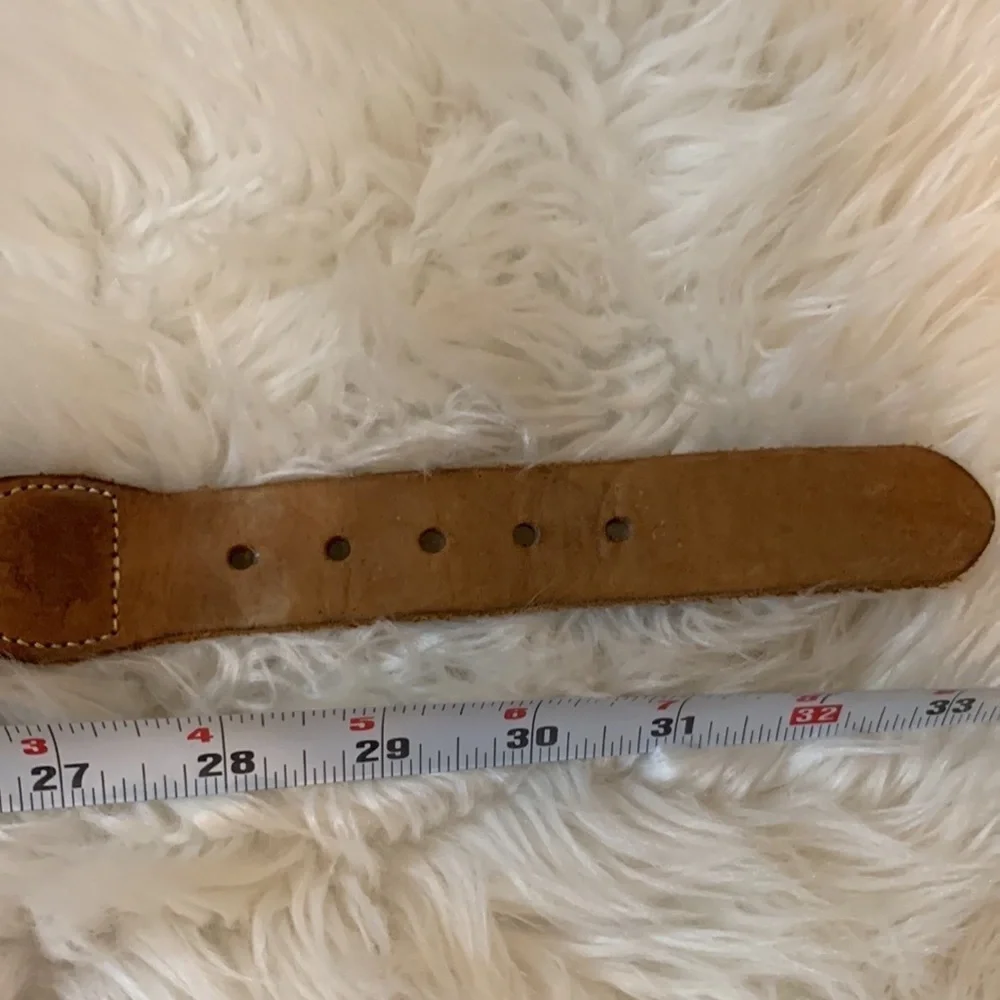 Leather Man Ltd. Belt with shells, seahorse, starfish, etc. Size 30